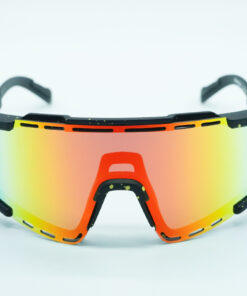 DL-EVO19 Nero, gocce giallo fluo, lente arancione