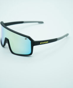 FLY Nero, lente gialla specchiata logo giallo.